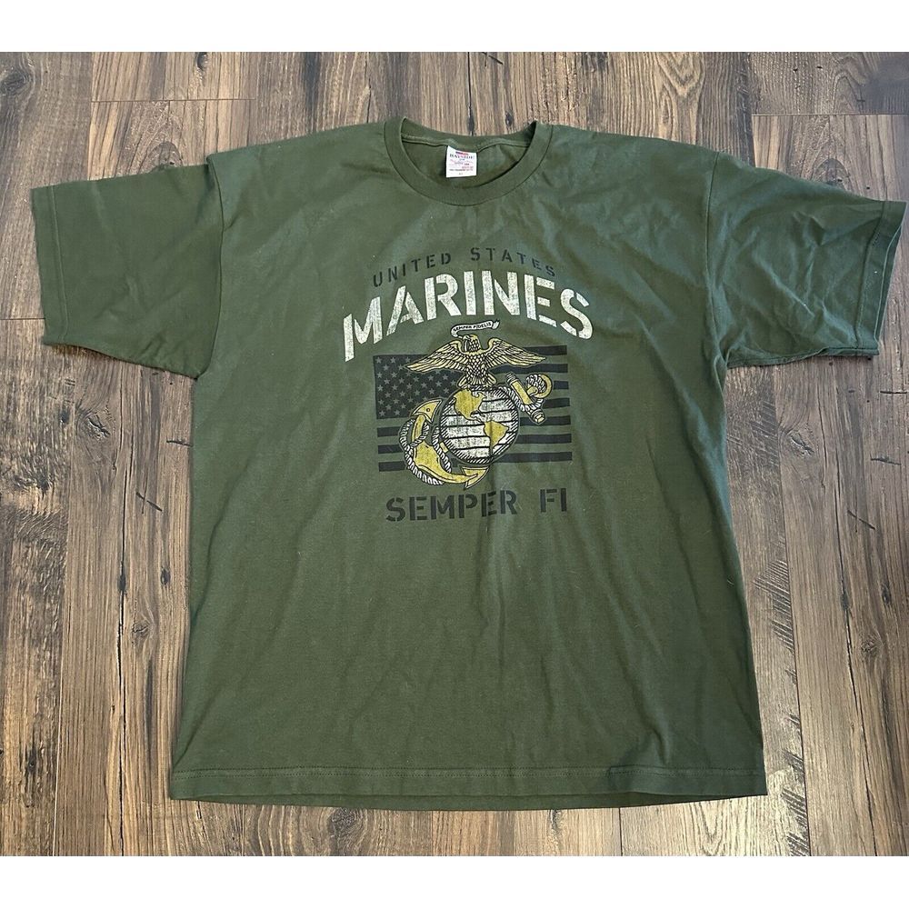 Bayside Made in USA US Marines Semper FI Graphic Tee Patriotic XL Short Sleeve